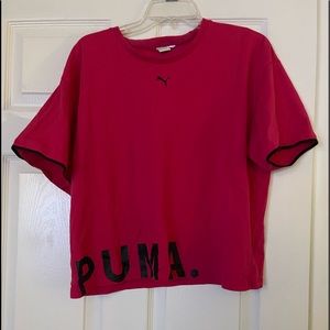PUMA hot pink cropped tshirt